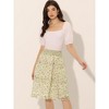 Allegra K Women's Floral Print Smocked Elastic Waist Midi Flowy Tiered Ruffle Skirt - 2 of 4