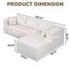 Luxurious 105" L-Shaped Cloud Sofa - Ultra Deep Modular Sectional with Plush Cushions, Perfect for Lounge & Family Room (Easy Assembly) - 3 of 4