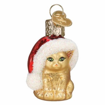 Old World Christmas 2.0 Inch Mini Santa's Kitten Gumdrops Collection Feline Tree Ornaments