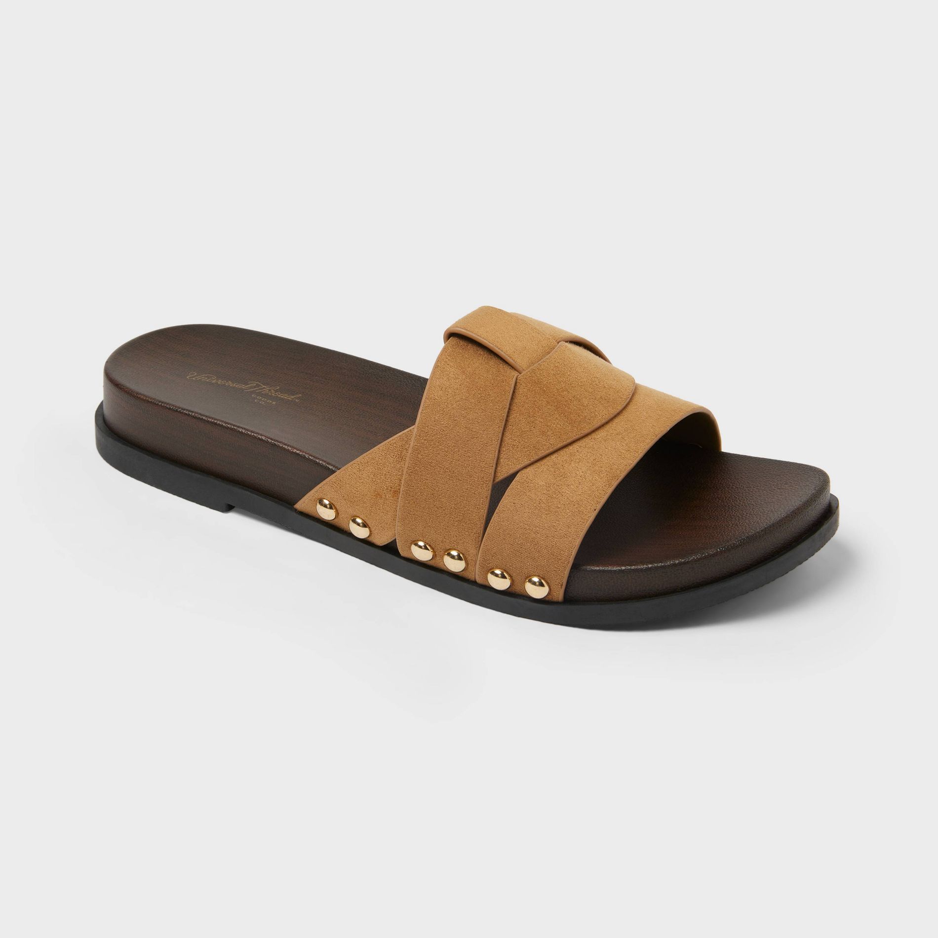 Women's Ramsey Wood Footbed Sandals - Universal Thread™ Cognac 8