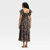 Women's Flutter Short Sleeve Maxi A-Line Dress - Universal Thread™ Black Floral - 2 of 3