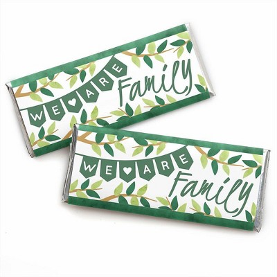 Big Dot of Happiness Family Tree Reunion - Candy Bar Wrapper Family Gathering Party Favors - Set of 24