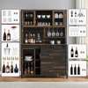 70'' Tall Coffee Bar Cabinet with Sliding Doors, Farmhouse Kitchen Hutch with Bottle Rack & Open Shelves, Buffet Cabinet for Dining Room, Kitchen - 4 of 4