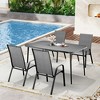Hyleory Elegant 5-Piece Outdoor Dining Set with Stackable Patio Chairs & Iron Dining Table - 2 of 4