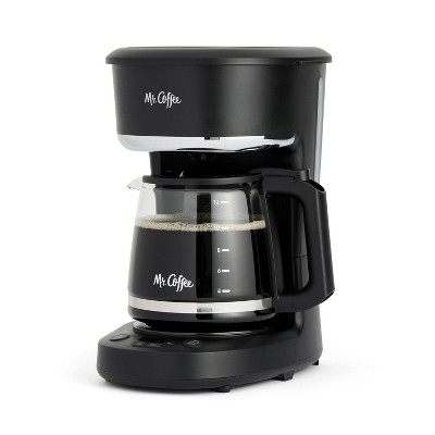 Mr. Coffee 12-Cup Programmable Coffee Maker Black: Drip Machine, Dishwasher-Safe, Electric, Paper Filter