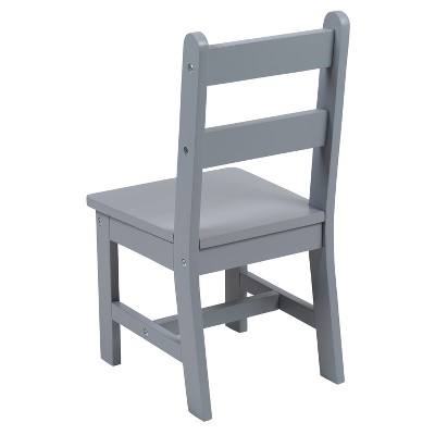 Gray Solid Wood Kids Table and Chair Set for Playroom, Bedroom