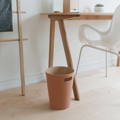 Sierra Light Brown Wood 2-Gallon Trash Can