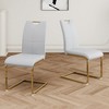 Grungis Faux Leather Armless Kitchen Chair Set of 2,Upholstered Dining Chairs with Gold Chrome Metal Legs for Dining Room,Kitchen - 2 of 4