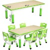 Kids Table and 6 Chairs Set, Height Adjustable Toddler Table and 6 Chair Set for Ages 2-10 for for Crafts and Study, Graffiti Desktop, Non-Slip Legs - 2 of 4