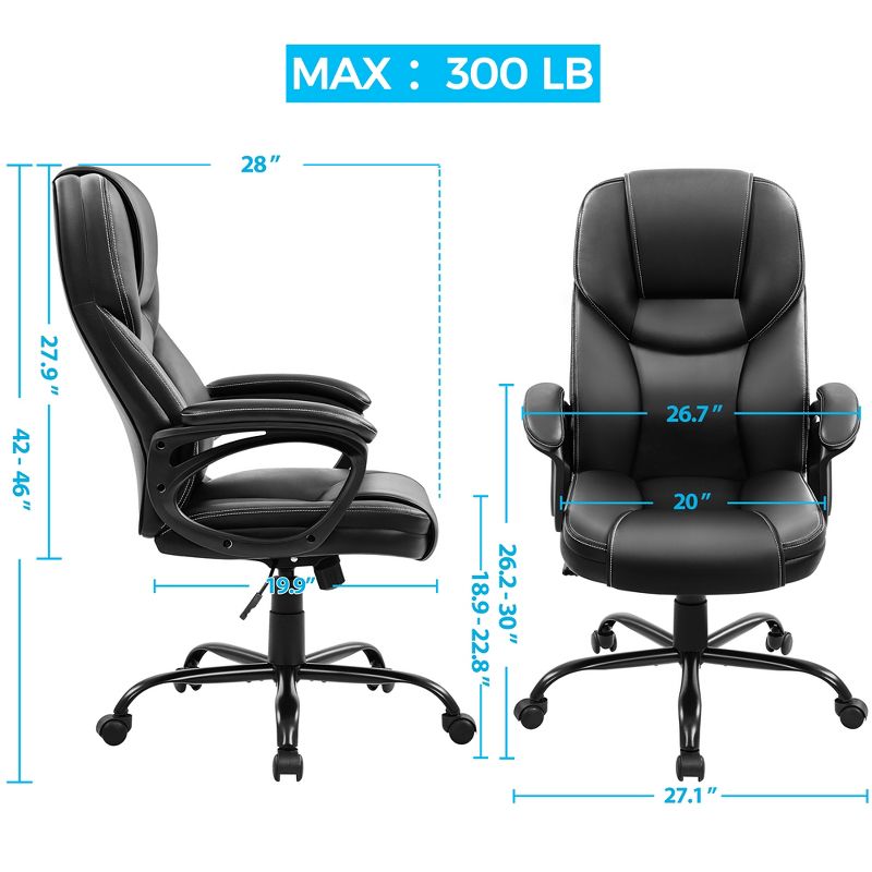 Yaheetech Faux Leather Executive Office Chair with Ergonomic High Back, 3 of 8