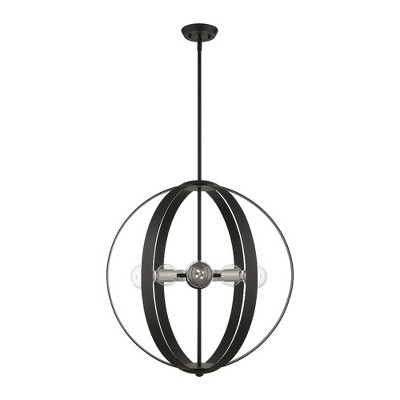Livex Lighting Modesto 5 - Light Pendant in  Black/Brushed Nickel