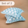 Folkulture 18 X 18" Set of 2 Cushion Cover Ruffle Checks Printed - Bluebell - 3 of 4