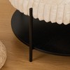 30.9"W Upholstered Round Ottoman, Coffee Table with Metal Legs, Bedroom Bench for End of Bed, Footstool for Living Room Bedroom Entryway Hotel - 4 of 4