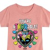 Girls' - Marvel - Thor Valentine You're Athorable Fitted Short Sleeve Graphic T-Shirt - 2 of 4