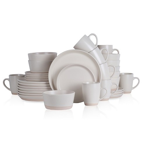 18pc Porcelain Elle Dinnerware Set White - Elama