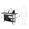 3-Burner Propane Gas and Charcoal Grill with Side Burner,37,230 BTU Stainless Steel BBQ Grill,Outdoor Dual Fuel Barbecue Grill-Coolbibila - 4 of 4