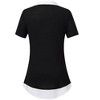 BLUEMING Womens Summer T-Shirts V Neck Faux Layering Shirts Color Block Polo Shirts Plaid Teacher Shirts - 2 of 4