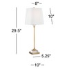 Regency Hill Julia Traditional Buffet Table Lamp 29 1/2" Tall Gold Crystal with Table Top Dimmer Fabric Tapered Drum Shade for Living Room Dining Home - 4 of 4