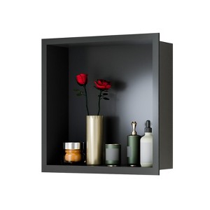 Stainless Steel Shower Niche, 12" X 24" No Tile Needed Recessed Shower Niche Shelf,Modern Wall Storage Niche for Bathroom Storage - 1 of 4