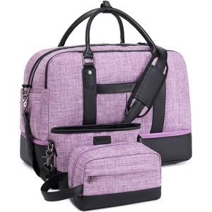 Generic Women's 3Pcs Set Weekender Bags Overnight Duffel Bag Large Canvas Duffel Bag - 1 of 4