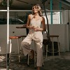 Women's Striped Sleeveless V-Neck Wide Leg Back Cut-Out Jumpsuit - Cupshe - 3 of 4