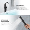 Floor Mount Bathtub Faucet Freestanding Tub Filler Standing High Flow Shower Faucets with Handheld Shower Mixer Taps Swivel Spout - 3 of 4