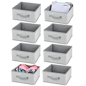 mDesign Soft Fabric Closet Organizer Box with Pull Handle