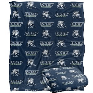 Drew University Logo Pattern Silky Touch Blanket White 50x60 - 1 of 4
