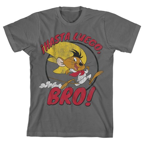 Looney Tunes Speedy Gonzales Hasta Luego! Bro Boy's Charcoal T-shirt :  Target