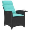 vidaXL Reclining Garden Chair Black PE rattan Standard Foldable - 4 of 4
