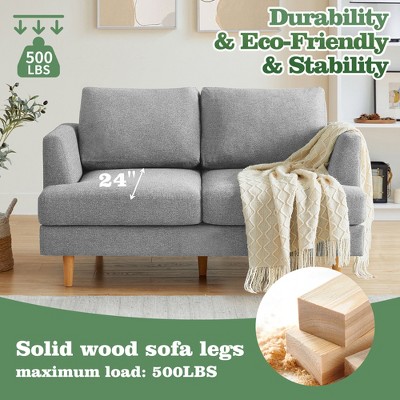 Gericco Loveseat Sofa 56", Small Couches for Small Spaces, Mid Century Love Seat Couches for Living Room, Upholstered 2-Seater Small Couch