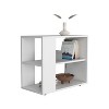 Vynxaria Modern Side Table, Open Storage, Melamine, White, 19.7"H x 23.6"W x 11.8"D - 2 of 4
