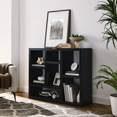 Open Wooden Open Shelf Bookcase, Freestanding Display Storage Cabinet with 7 Cube Storage Spaces