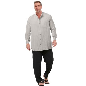 KingSize Gauze Mandarin Collar Shirt - 1 of 4