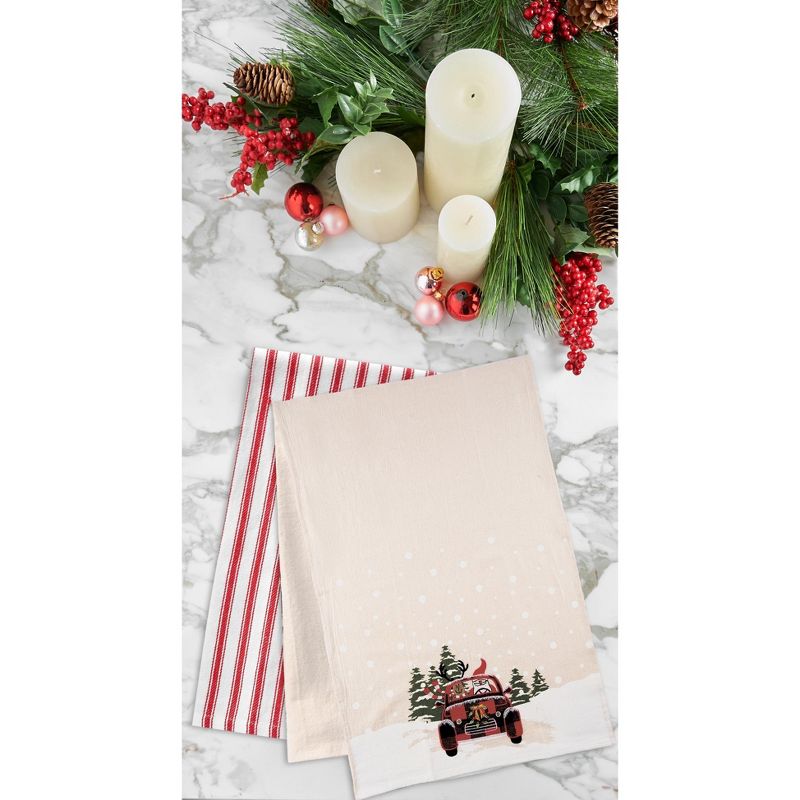 C&F Home 27" x 18" Reindeer Driving Red Plaid Truck "Road Trip Friends" Christmas Winter Cotton Kitchen Dish Towel Decor Decoration, 4 of 6