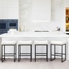Arceso Counter Height Bar Stools, 24" Square SaddleBarstools Set of 4, Modern Backless FauxLeather Counter Stool for Kitchen lsland Counter, Home Bar - 2 of 4