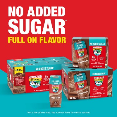 Horizon Organic Lactose Free, No Added Sugar - Chocolate - 6pk/8 fl oz Boxes