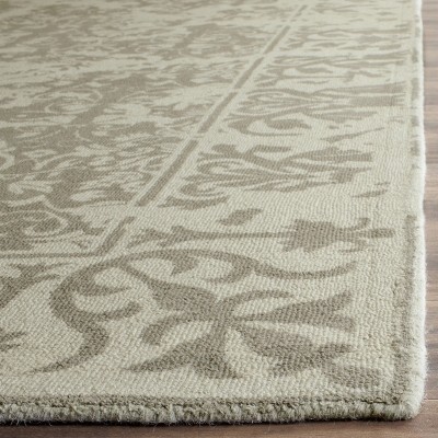 Handmade Light Sage Wool Tufted Square Area Rug