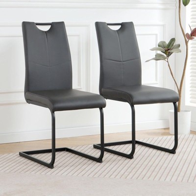NicBex Modern Dining Chairs with Faux Leather Padded Seat,Armless Chairs with Chrome Metal Legs for Kitchen,Living Room