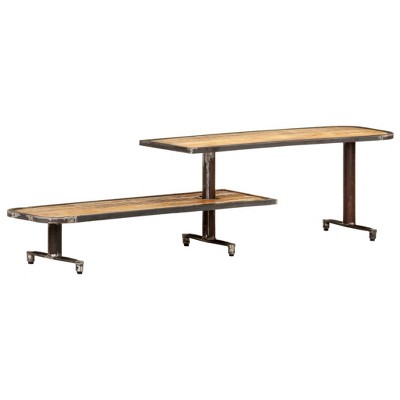 vidaXL TV Stand 63"x11.8"x15.7" Solid Wood Mango