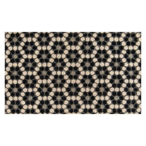 1'6"x2'6" Mosaic Design Woven Door Mat Black - Novogratz By Momeni: Indoor Outdoor Coir Front Doormat, Bohemian Style - 1 of 4