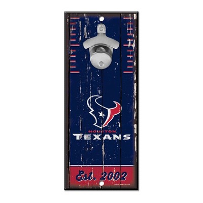 NFL Houston Texans Bottle Opener Wood Sign