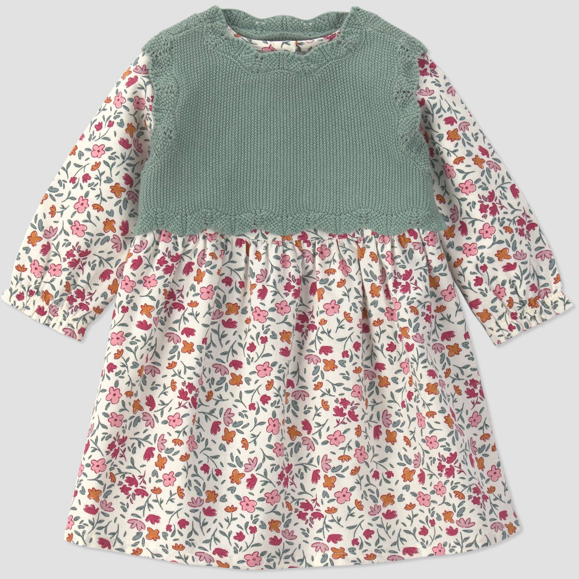Carter's Just One You® Baby Girls' Floral Dress and Sweater Set - Green/Ivory