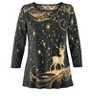 Collections Etc Festive Sparking Reindeer Sequin 3/4 Length Sleeve Top - 3 of 4