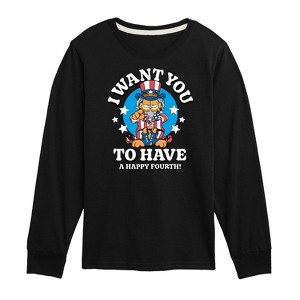 Boys' - Garfield - Want You To Have A Happy Fourth Long Sleeve Graphic T-Shirt - 1 of 4