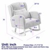 Runesay Modern Ivory Accent High Backrest Living Room Lounge Arm Rocking Chair with Two Side Pocket - 2 of 4