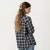 Anna-Kaci Women's Long Sleeve Plaid Button-Up Shirt with Chest Pockets - 2 of 4