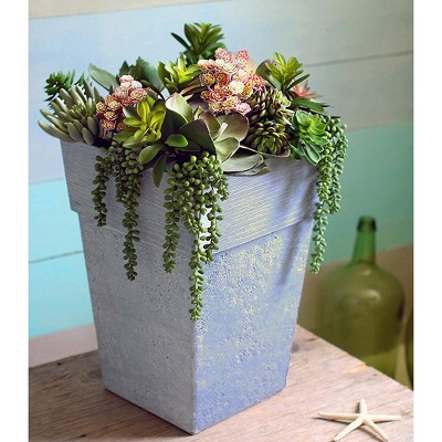 Square Indoor Pot Multicolor Large Plastic Planter Flower Vase Home Garden Patio