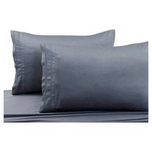 Rayon from Bamboo Solid Pillowcase Pair (Standard) Steel Gray 300 Thread Count - Tribeca Living , Size: Standard Pillowcases, Silver Gray