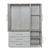 SEVOBAL Armoire Wardrobe Closet Wood Closet Wardrobe Armoire Cabinet Organizer Freestanding Clothes Storage Cabinet Bedroom, Gray, 131.4"*66"*19.1" - 4 of 4